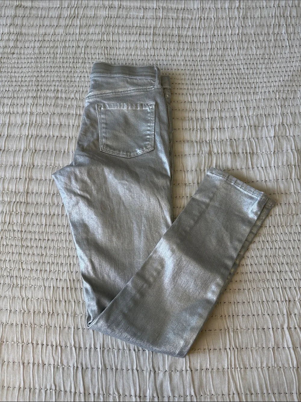 Old Navy Metallic Silver Skinny Jeggings (7)